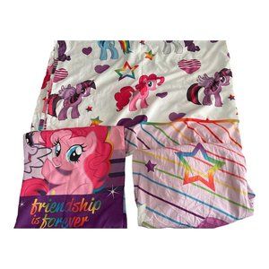 My little pony Twin sheet Set Flat Fitted Pillow Case Friendship Forever Stars
